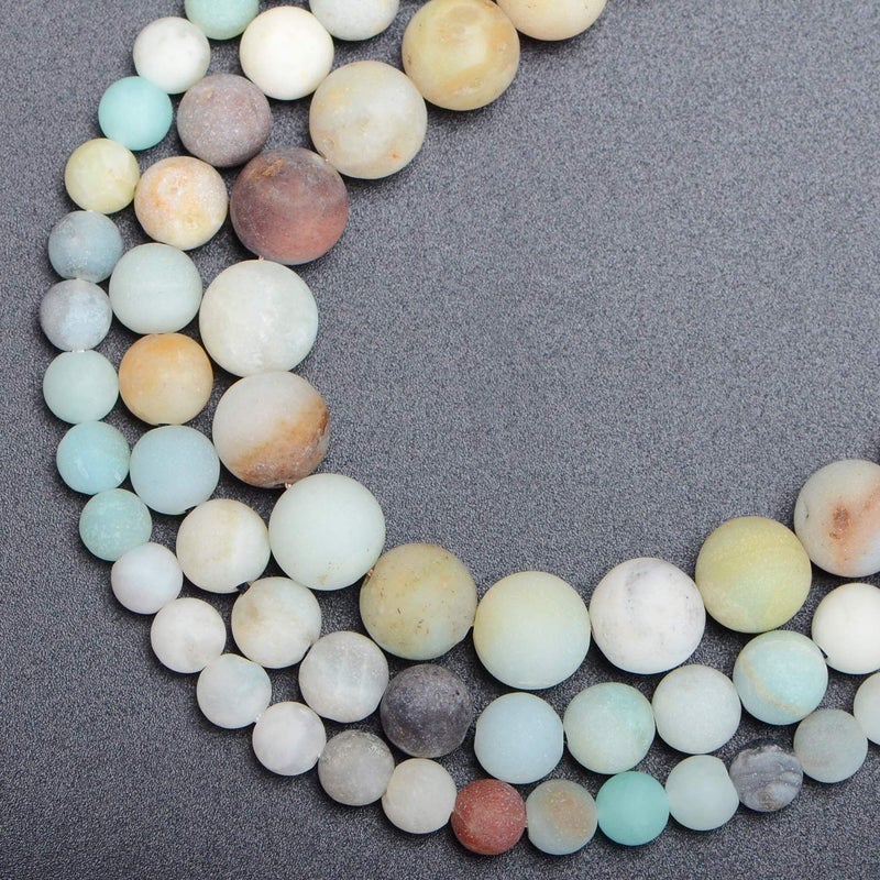 LPBeads 6 مللي متر طبيعي ماتي متعدد الألوان ite أحجار كريمة مستديرة 120 قطعة خرز فضفاض لصنع المجوهرات سوار مع حبل خرز مطاطي LPBeads - Image 4